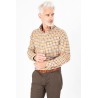 Chemise à carreaux camel pour une élégance casual