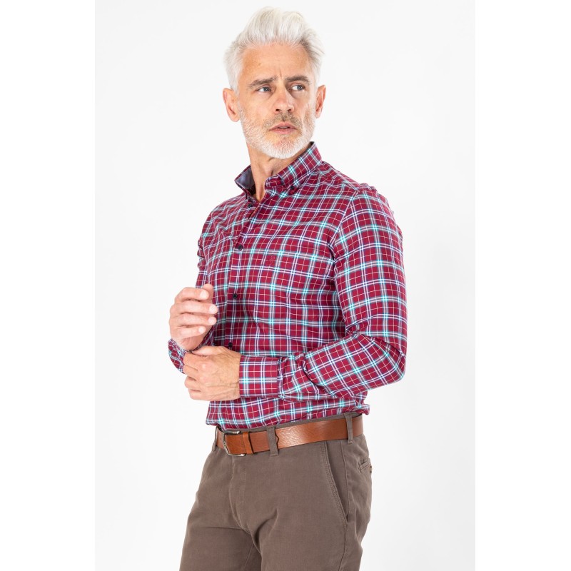 Chemise à carreaux rouge