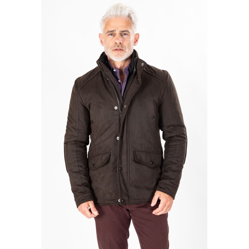 Parka en suédine marron