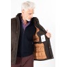 Parka en suédine marron avec poche intérieure zippée