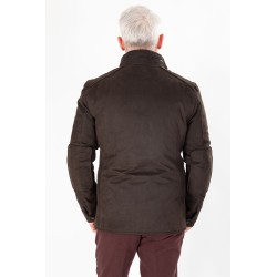Parka en suédine marron coupe droite
