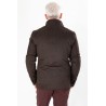 Parka en suédine marron coupe droite