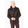 Parka en suédine marron avec renforts coudes et épaules