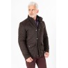 Parka en suédine marron col montant