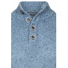 pull col camionneur boutonné bleu chiné Bayard