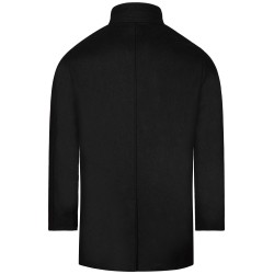 manteau en laine mélangée noir fermeture boutons