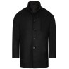 manteau noir en laine mélangée coupe droite