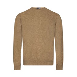 pull noisette col rond en laine mélangée bayard