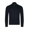 Gilet zippé marine laine et acrylique