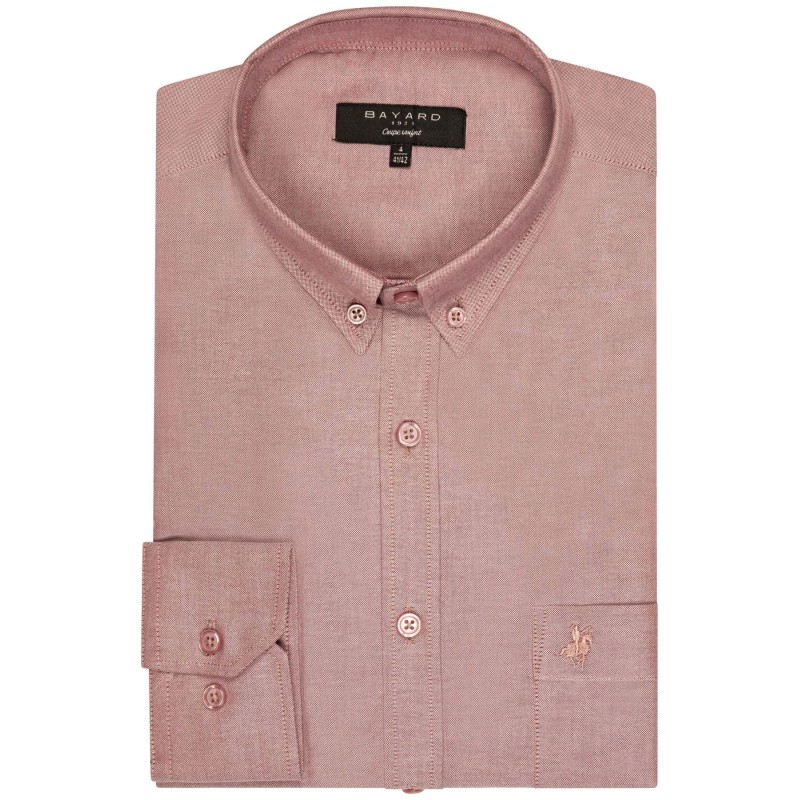 chemise oxford rouge en coton bayard