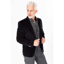 veste velours noir coupe ajustée