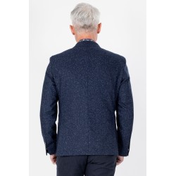 veste bleue effet chiné coupe ajustée