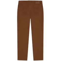 pantalon toile coupe ajustée couleur brique