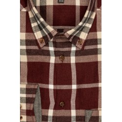 chemise manches longues bordeaux en coton