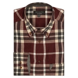 chemise en coton bordeaux à carreaux bayard
