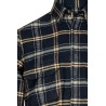 chemise bleu marine a carreaux manches longues en coton bio