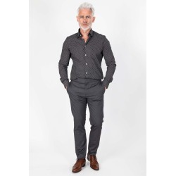 pantalon en coton et elasthane gris