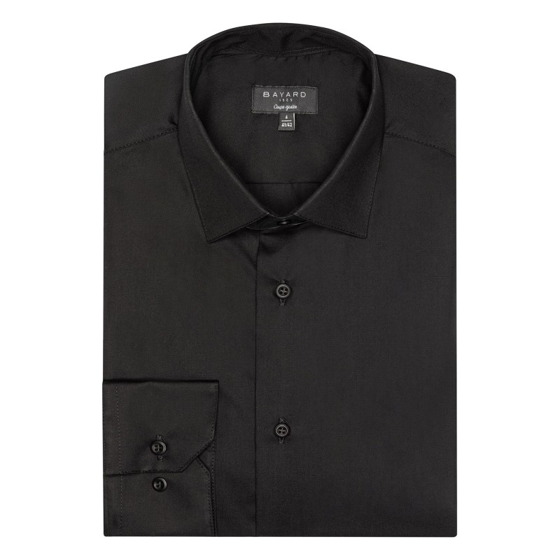 chemise noire coupe ajutée bayard