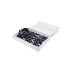 chemise bleu marine motifs fleuris coupe ajustée