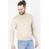 pull beige col rond en coton