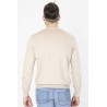 pull beige col rond en coton manches longues