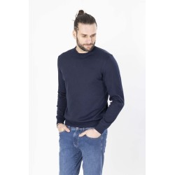 pull en coton marine col rond