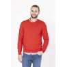 Pull col rond rouge en coton