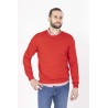 Pull col rond rouge en coton