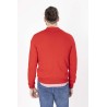 Pull col rond rouge en coton