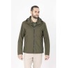 parka blouson vert kaki zippé à capuche