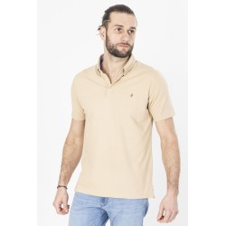 polo été beige manches courtes