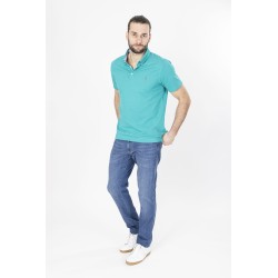 polo manches courtes couleur turquoise