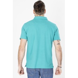 polo en coton manches courtes turquoise