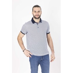 polo imprimé fantaisie bleu marine