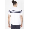 t-shirt coton blanc et bleu marine