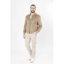 blouson effet suedine beige