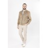 blouson effet suedine beige