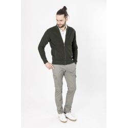 gilet kaki en laine mélangée