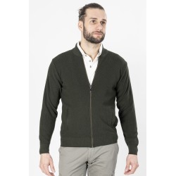 gilet zippé kaki