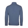 polo manches longues col montant bleu