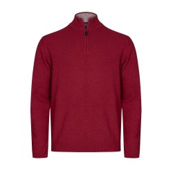 pull col zippé rouge bordeaux bayard