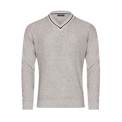 pull en coton et laine mélangée gris bayad