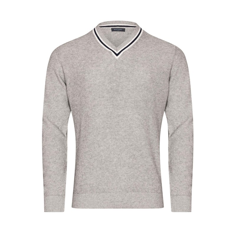 pull en coton et laine mélangée gris bayad