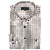 chemise à carreaux beige et bleue bayard