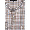 chemise à carreaux en coton beige et ciel Bayard