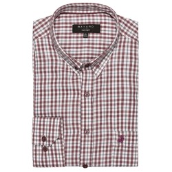 chemise manches longues prune et bleu ciel bayard