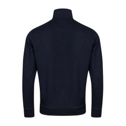 polo manches longues marine col fantaisie