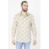 chemise manches longues en lin beige