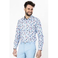 chemise à motifs bleus bayard