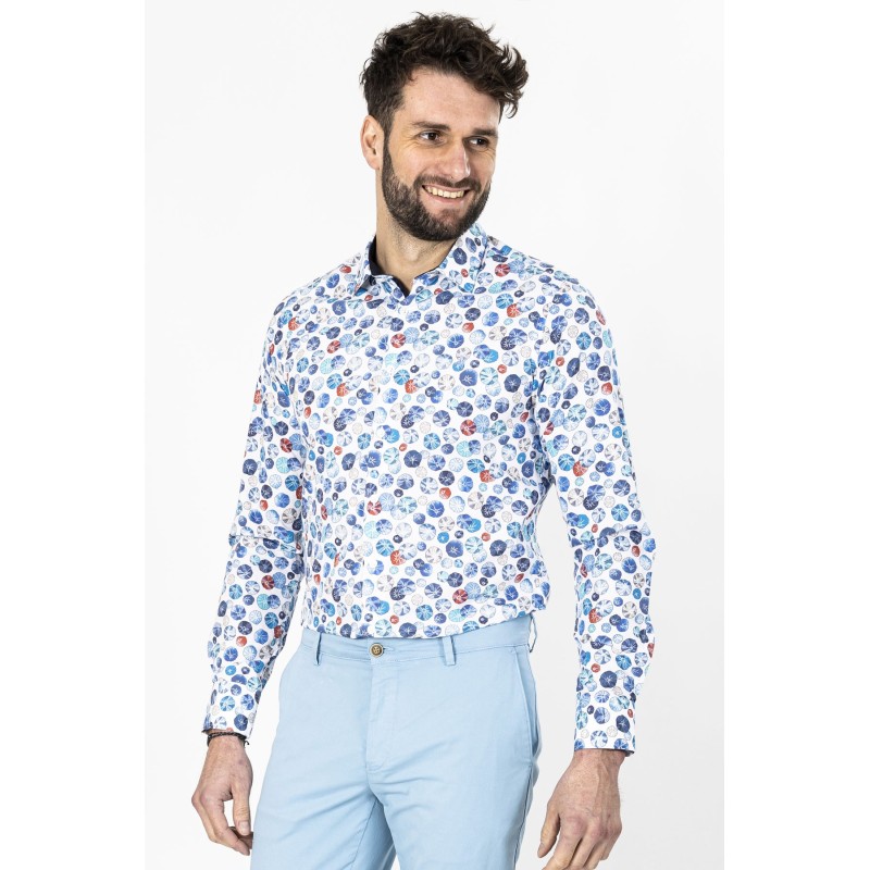 chemise à motifs bleus bayard